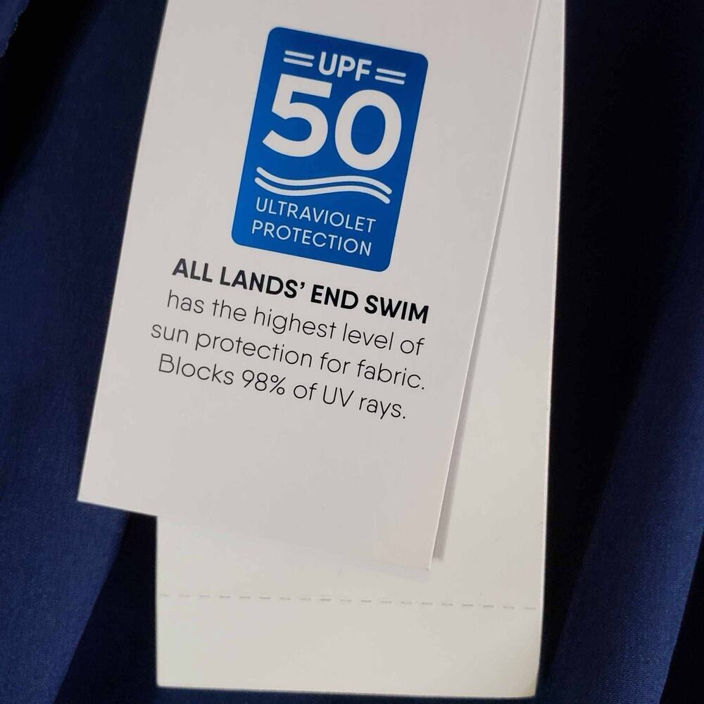 Lands End Swim Shorts Women's Plus Size 2X Navy Blue Lined Pull On UPF 50 New - Picture 8 of 9